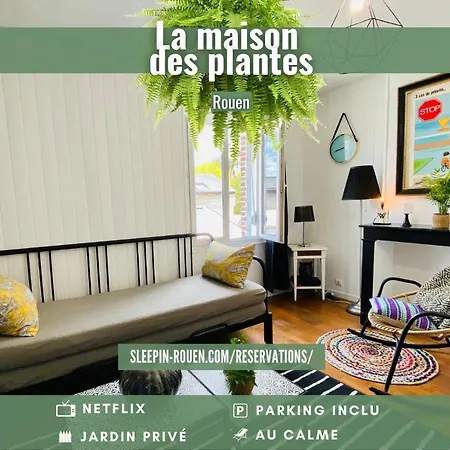 La Maison Des Plantes, Charmante, Atypique Et Cosy Pour 4 Personnes Avec Parking Et Jardin Rouen Exterior photo